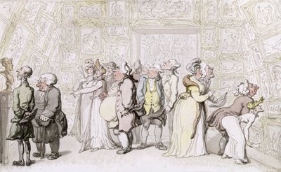 Bezichtigen bij de Royal Academy, c.1815 door Thomas Rowlandson